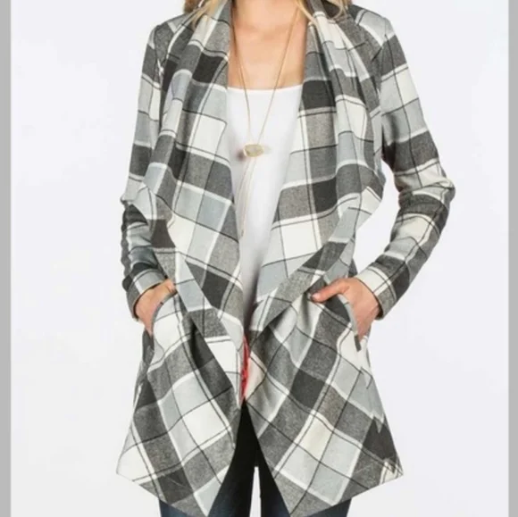 Matilda Jane Check it Twice plaid wrap jacket - Picture 1 of 10